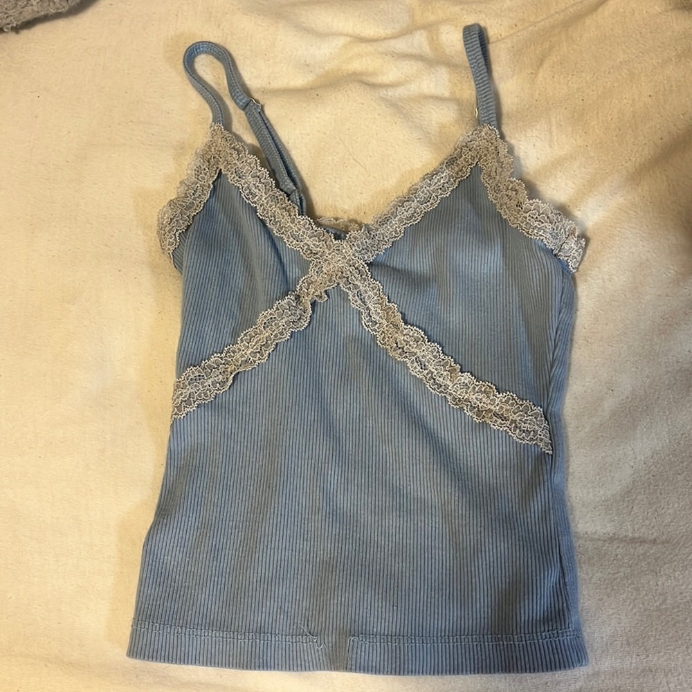 FREE WITH BUNDLE Hollister Lace Blue Crop Top Size XS